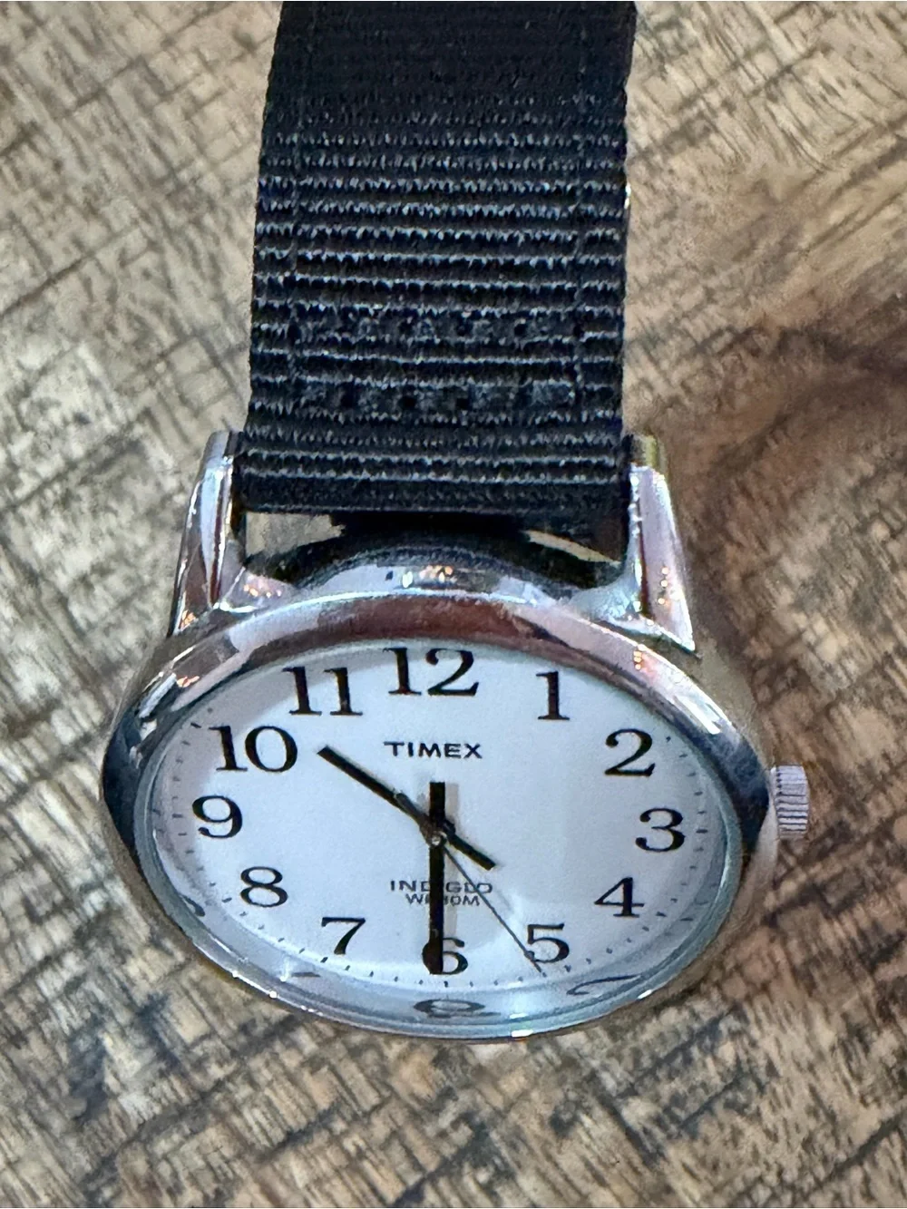 Timex Indiglo Men’s Watch - NEW Black Nylon Band + NEW Battery